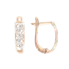 Product image 1 of the product “Drop Earrings “Narrow with Stone Row” in 585 Rose Gold with Cubic Zirconia, Height 18 mm ”