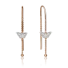 Product image 1 of the product “Drop Earrings “Butterfly” in 585 Two-Tone Gold, Height 39 mm ”