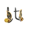 Artikelbild 1 des Artikels “Ohrhänger „Schmetterling mit Ornament“ aus 925 Silber vergoldet mit Bernstein “