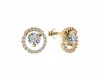 Product image 1 of the product “Drop Earrings “Solitaire in Stone Halo” in 585 Yellow Gold with Cubic Zirconia ”