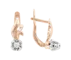 Product image 1 of the product “Drop Earrings “Solitaire with Vine” in 585 Rose Gold with Cubic Zirconia, Height 15 mm ”