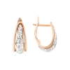 Product image 1 of the product “Drop Earrings “Pointed Arch with Diamond Cut” in 585 Two-Tone Gold ”