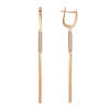 Artikelbild 1 des Artikels “Ohrhänger „Stab mit Steinreihe“ aus 585 Rotgold mit Zirkonia, Höhe 62 mm “