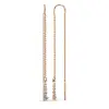 Product image 1 of the product “Drop Earrings “Row of Stones at Chain End” in 585 Rose Gold with Cubic Zirconia ”