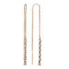 Product image 1 of the product “Drop Earrings “Row of Stones on Chain” in 585 Rose Gold with Cubic Zirconia ”