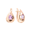 Artikelbild 1 des Artikels “Ohrhänger „Tropfen mit Rundstein“ aus 585 Rotgold mit Zirkonia und Amethyst “