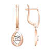 Product image 1 of the product “Drop Earrings “Teardrop with Solitaire” in 585 Two-Tone Gold with Cubic Zirconia ”