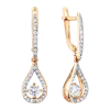 Artikelbild 1 des Artikels “Ohrhänger „Tropfen mit Solitär“ aus 585 Rotgold mit Zirkonia, Höhe 30,2 mm “