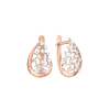 Product image 1 of the product “Drop Earrings “Teardrop with Scattered Stones” in 585 Rose Gold with Cubic Zirconia ”