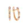 Product image 1 of the product “Drop Earrings “Intertwined Links with Stones” in 585 Rose Gold with Cubic Zirconia ”