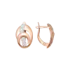 Product image 1 of the product “Drop Earrings “Intertwined Ovals with Stones” in 585 Rose Gold with Cubic Zirconia ”