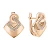 Product image 1 of the product “Drop Earrings “Intertwined Squares with Stones” in 585 Rose Gold with Cubic Zirconia ”