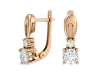 Artikelbild 1 des Artikels “Ohrhänger „Zwei Solitäre“ aus 585 Rotgold mit Zirkonia, Höhe 12 mm “
