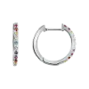 Product image 1 of the product “Earrings “Hoops with Rainbow Stones” in 925 Sterling Silver with Cubic Zirconia ”