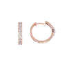 Product image 1 of the product “Earrings “Hoops with Stone Row” in 585 Rose Gold with Diamonds, Height 15 mm ”