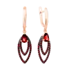 Artikelbild 1 des Artikels “Ohrringe „Doppelte Navette aus Steinen“ aus 585 Rotgold mit Zirkonia und Granat “