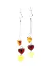 Product image 1 of the product “Earrings “Three Hearts” in 925 Sterling Silver with Amber ”