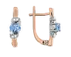 Artikelbild 1 des Artikels “Ohrringe „Drei Steine mit Pavé“ aus 585 Bicolor-Gold mit Brillanten und Topas “