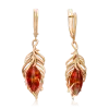 Artikelbild 1 des Artikels “Ohrringe „Feder“ aus 585 Rotgold mit Bernstein “