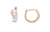 Изображение 1 товара «Перекрещённые серьги-кольца из позолоченного серебра 925 пробы с фианитами »