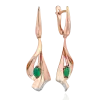Product image 1 of the product “Earrings “Calla Lily” in 585 Rose Gold with Diamonds and Emerald ”