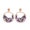 Product image 1 of the product “Earrings “Circle with Stone Arc” in Gold-Plated 925 Sterling Silver with Cubic Zirconia and Synthetic Amethyst ”