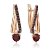 Product image 1 of the product “Earrings “Crossing Stone Rows” in 585 Rose Gold with Garnet ”