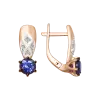 Artikelbild 1 des Artikels “Ohrringe „Kreuzmuster mit Stein“ aus 585 Bicolor-Gold mit Brillanten “
