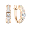 Product image 1 of the product “Earrings “Cross Bar with Solitaire” in 585 Rose Gold with Diamonds ”
