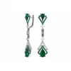 Product image 1 of the product “Earrings “Long Cascade with Points” in 925 Sterling Silver with Cubic Zirconia and Synthetic Sapphire ”