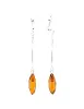 Изображение 1 товара «Серьги «Подвесной навет» из серебра 925 пробы с янтарём »