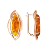 Product image 1 of the product “Earrings “Navette in Frame” in Gold-Plated 925 Sterling Silver with Amber ”