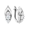 Product image 1 of the product “Earrings “Navette with Three Stones” in 585 White Gold with Cubic Zirconia ”