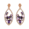 Artikelbild 1 des Artikels “Ohrringe „Navette mit Steinbogen“ aus 925 Silber vergoldet mit Zirkonia und Amethyst (synthetisch) “