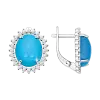 Artikelbild 1 des Artikels “Ohrringe „Oval im Zackenkranz“ aus 925 Silber mit Zirkonia und Türkis “