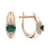 Product image 1 of the product “Earrings “Oval with Stone Halo” in 585 Rose Gold with Diamonds and Synthetic Emerald ”