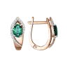 Artikelbild 1 des Artikels “Ohrringe „Oval mit Steinwelle“ aus 585 Rotgold mit Brillanten und Smaragd “