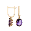Artikelbild 1 des Artikels “Ohrringe „Oval Tropfen in Krappen“ aus 585 Rotgold mit Amethyst “