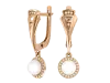 Product image 1 of the product “Earrings “Pearl in Stone Ring” in 585 Rose Gold with Cubic Zirconia and Pearls ”