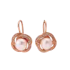 Product image 1 of the product “Earrings “Pearl in Swirl” in 585 Rose Gold with Cubic Zirconia and Pearls ”