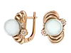 Product image 1 of the product “Earrings “Pearl with Loop Band” in 585 Rose Gold with Cubic Zirconia and Pearls ”