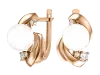 Product image 1 of the product “Earrings “Pearl with Sweep” in 585 Rose Gold with Cubic Zirconia and Pearls ”