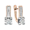 Product image 1 of the product “Earrings “Square with Stone Rows” in 585 Two-Tone Gold with Diamonds ”