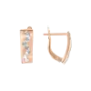 Product image 1 of the product “Earrings “Rectangle with Wave Pattern” in 585 Two-Tone Gold ”