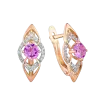Artikelbild 1 des Artikels “Ohrringe „Rund in Rautenrahmen“ aus 585 Rotgold mit Zirkonia und Amethyst “