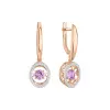 Product image 1 of the product “Earrings “Round Stone in Circle” in 585 Rose Gold with Cubic Zirconia and Amethyst ”