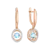 Product image 1 of the product “Earrings “Round Stone in Stone Halo” in 585 Two-Tone Gold with Cubic Zirconia and Topaz ”