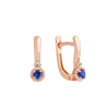 Product image 1 of the product “Earrings “Small Round Stone” in 585 Rose Gold with Diamonds and Sapphire ”