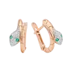 Artikelbild 1 des Artikels “Ohrringe „Schlangenkopf“ aus 585 Rotgold mit Brillanten und Diamanten “