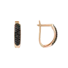 Artikelbild 1 des Artikels “Ohrringe „Schmal mit schwarzer Steinreihe“ aus 585 Rotgold mit Zirkonia “